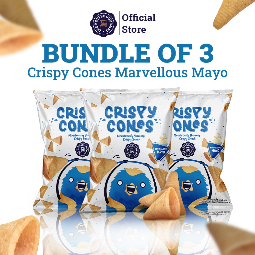 [Bundle of 3] The Kettle Gourmet Crispy Cones Marvellous Mayo Snacks (3 x 50g)