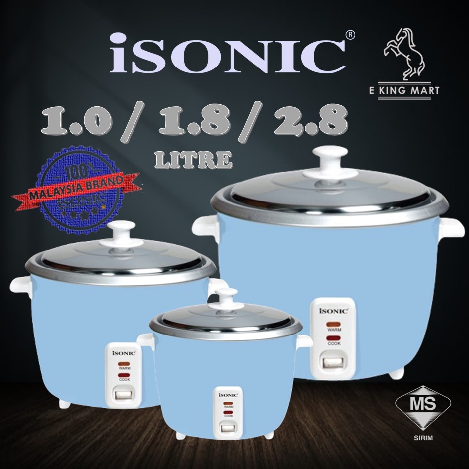 ISONIC 1.0L / 1.8L / 2.8L Electric Rice Cooker IRC-1009 / IRC-1809 / IRC-2809 With Measure Cup And Spoon Periuk Nasi