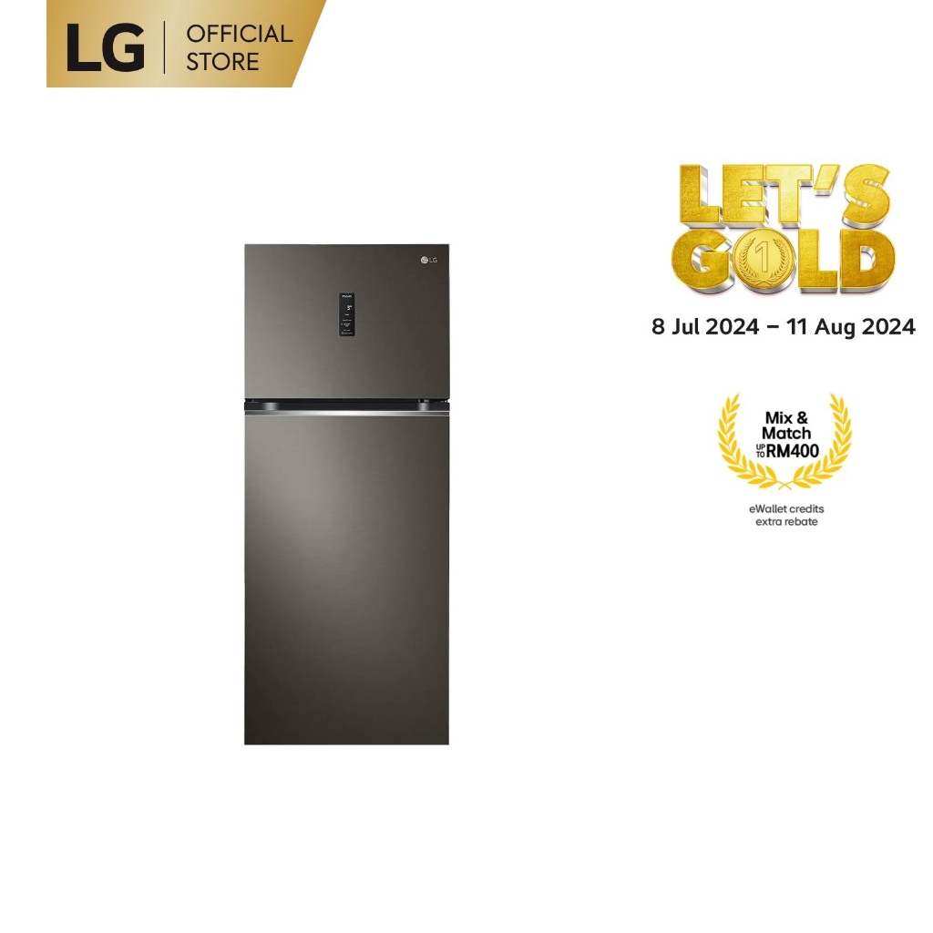 LG 423L 2 Door Top Freezer Refrigerator GN-B392PXBK with Door Cooling+™ Hygiene Fresh+™ Smart Inverter