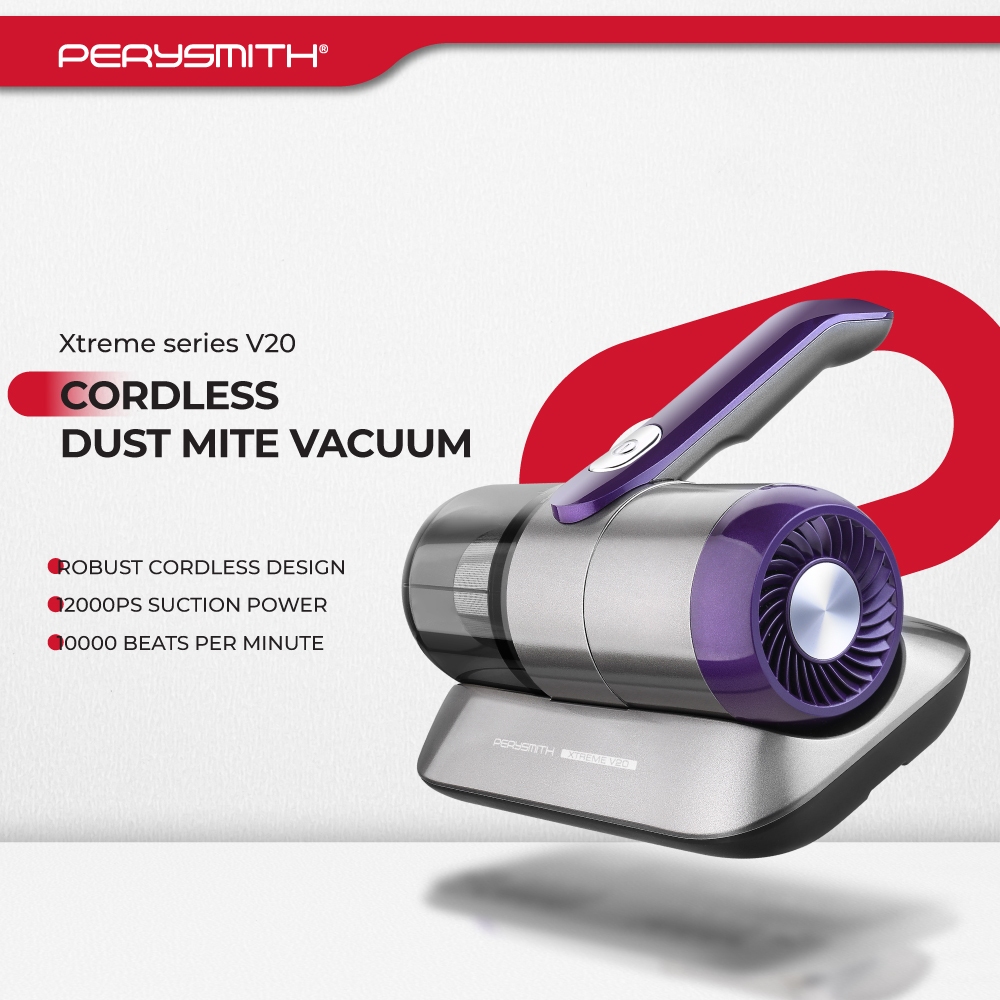 PerySmith Cordless Dust Mite Vacuum Cleaner XTREME Series V20