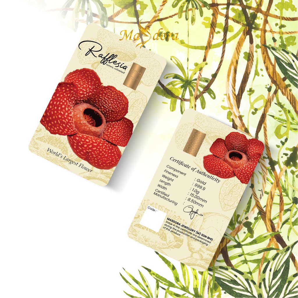 MASDORA 999.9 Gold Bar 1.00GM Flower Series - Rafflesia (EMAS 999.9/24K)