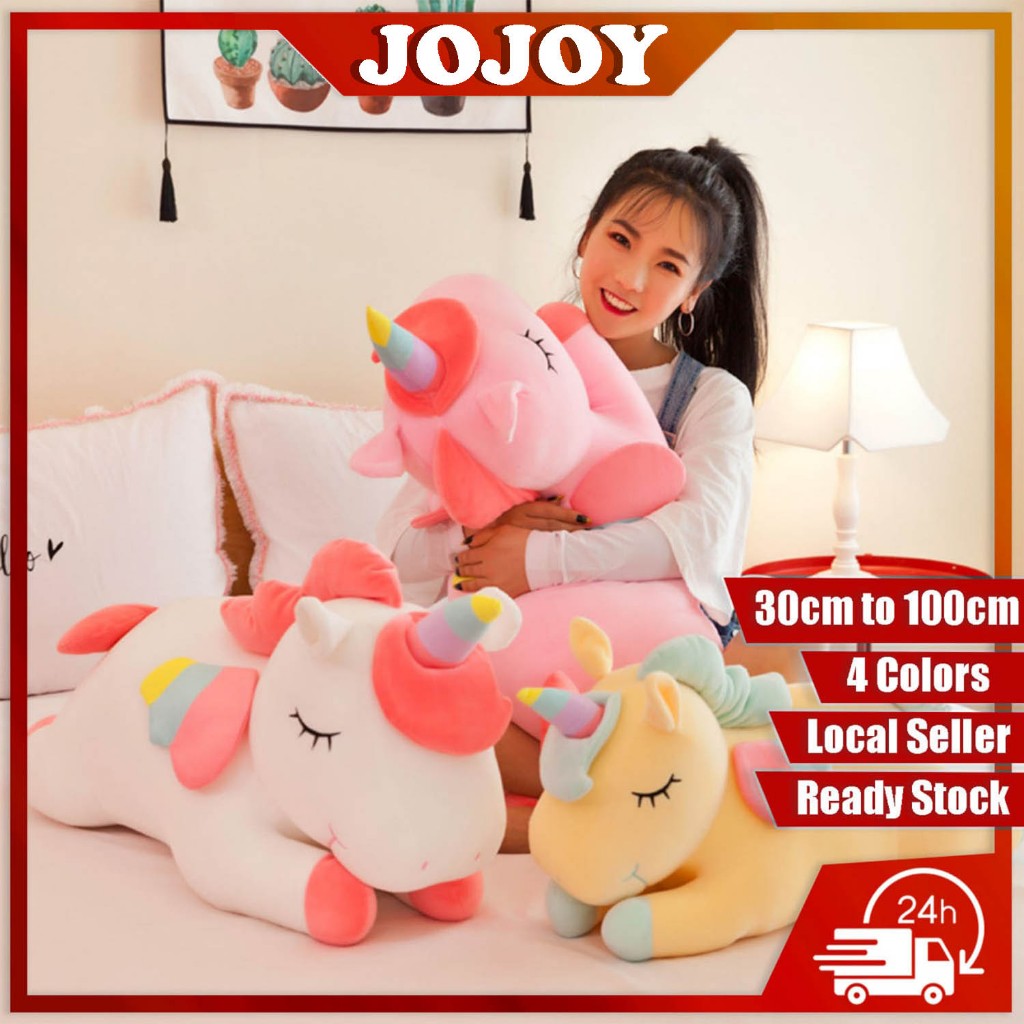 JOJOY 30/40/50/60/80/100cm unicorn plush toys stuffed softtoys doll unicorn pillow pony doll children's gift doll