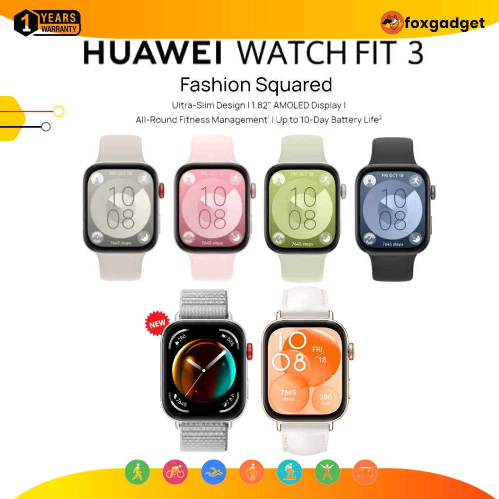 Huawei Watch Fit 3 | Huawei Watch Fit | Smart Watch | Fitness Tracker |1.82inch AMOLED Display