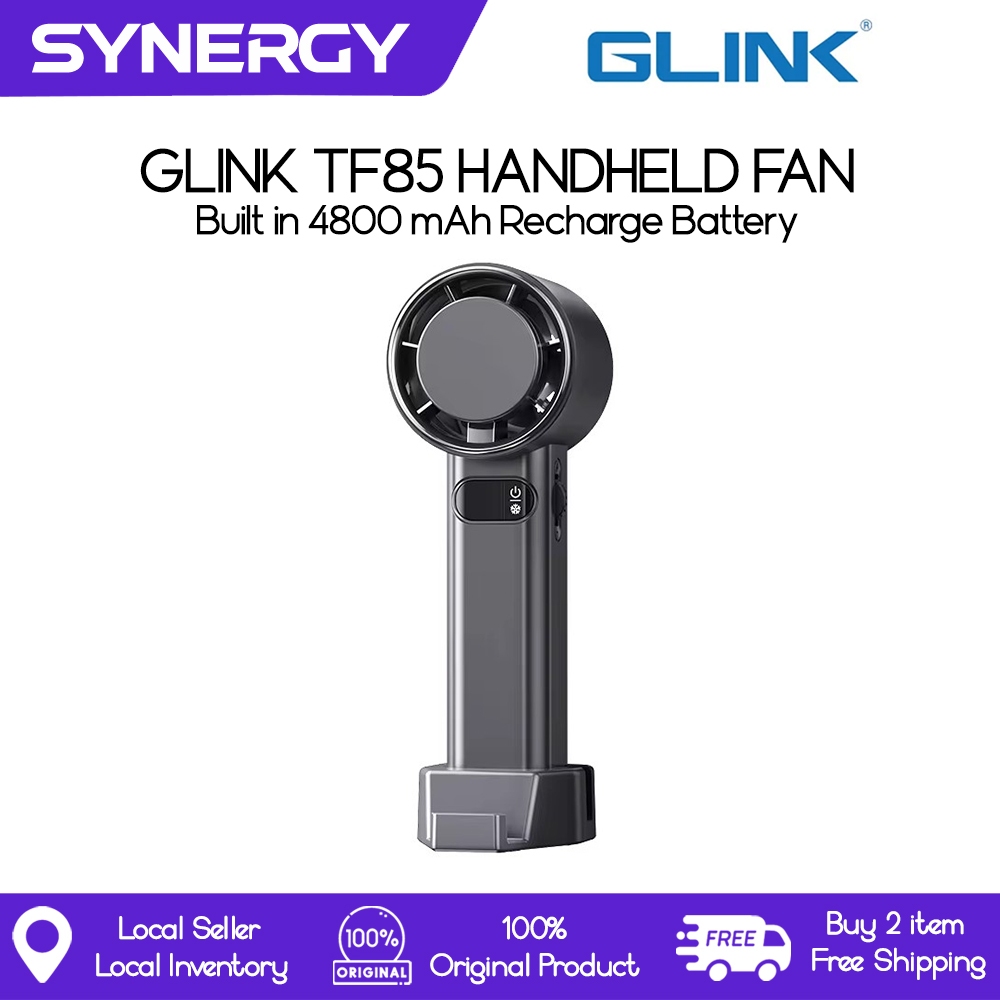 Glink Portable Cooling Handheld Fan TF85 with Rechargeable Battery, LCD Display