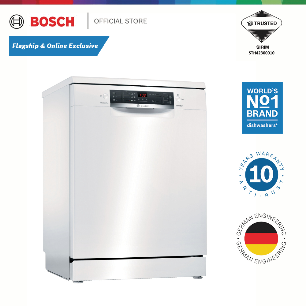 Bosch Series 4 Freestanding Dishwasher White 60cm - SMS45DW10Q [New Flagship Exclusive]