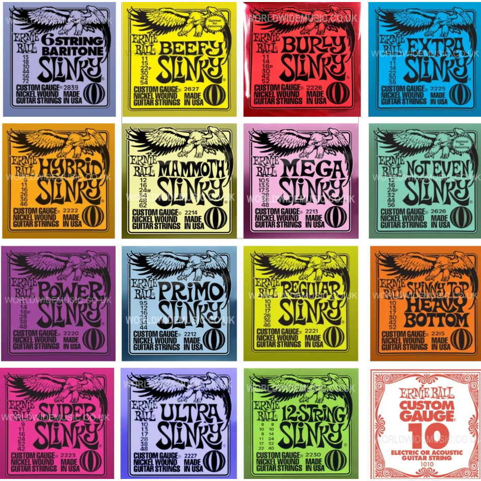 Ernie Ball 2008 2221 2222 2223 2215 2225 2626 2627 2721 Electric Guitar Strings Collection - All Well Balanced Tone