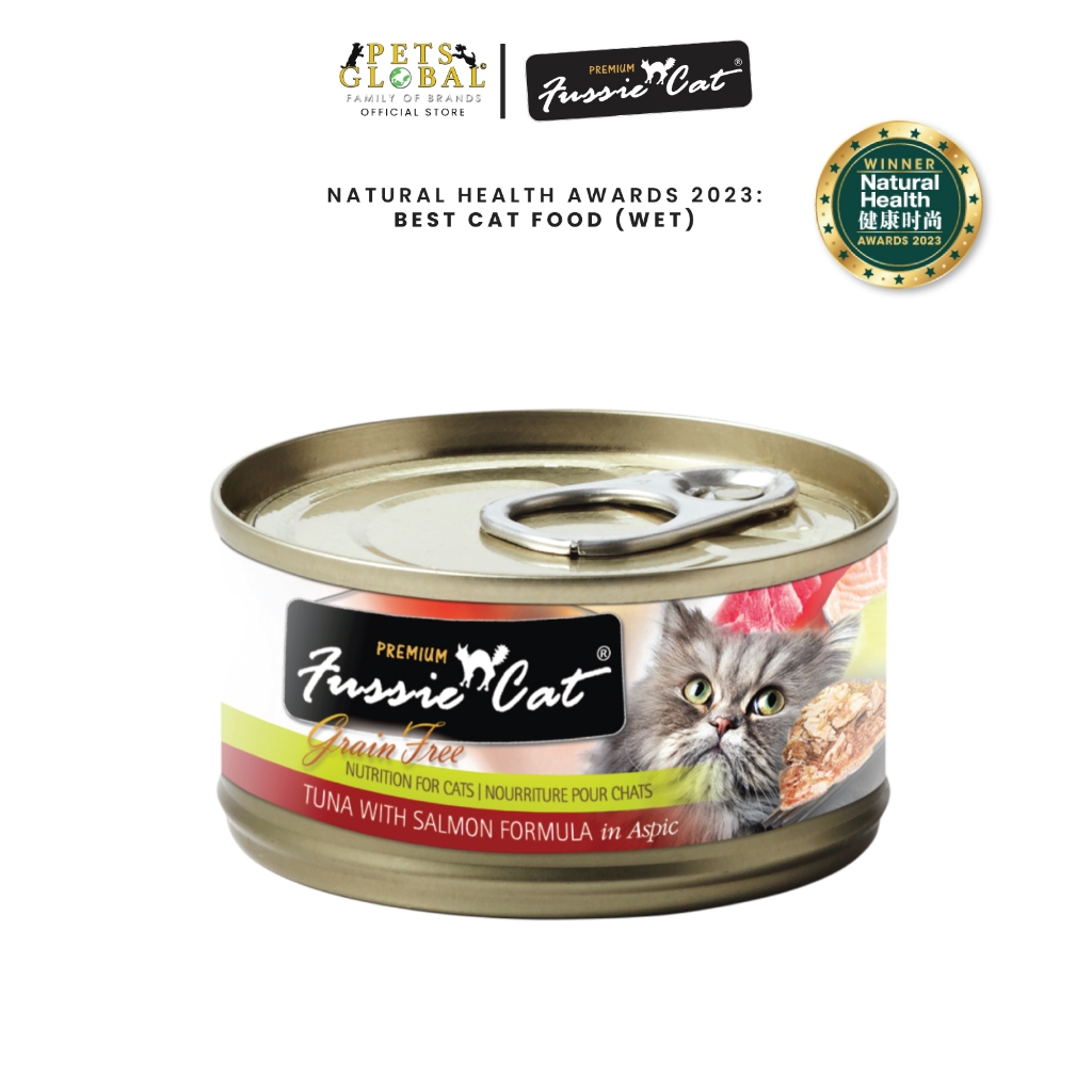 Fussie Cat Black Label Premium Tuna with Salmon in Aspic (80g x 24 Cans)