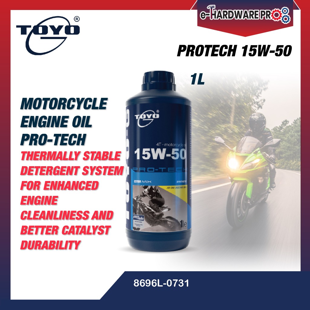 1L TOYO-G Protech SAE 15W-50 4-Stroke Motorcycle Synthetic Ester Mix Engine Oil