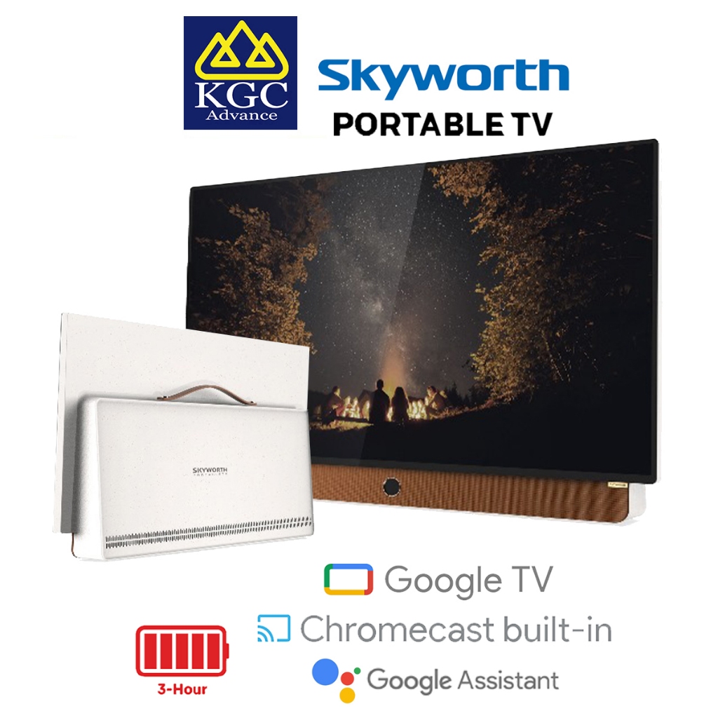 SKYWORTH 24" 2K FHD Portable Google TV Televisyen 24LP6000G