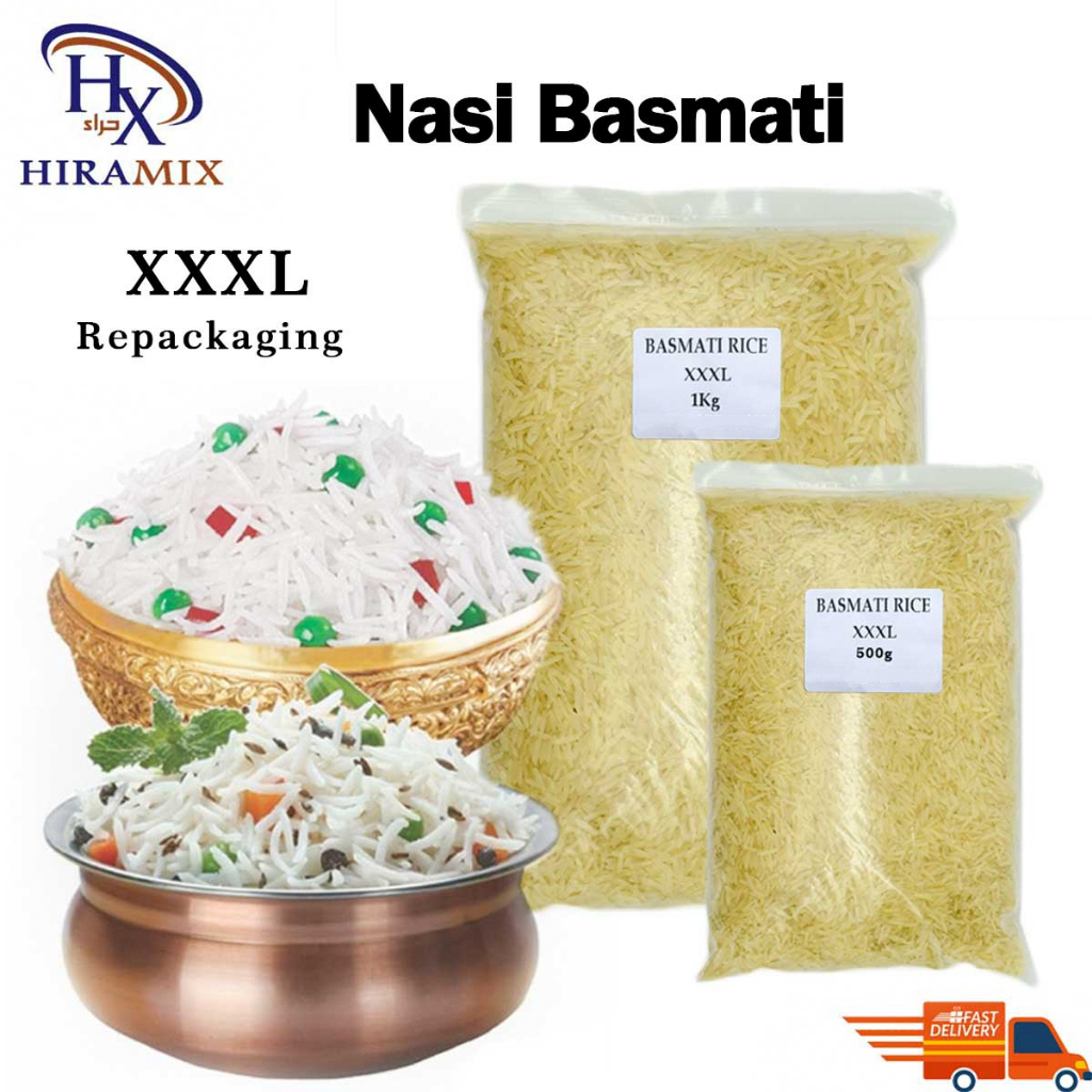 XXXL Beras Basmati Rice Long Grain Nasi Biryani Mandy Spices Repacking 500g - 1kg