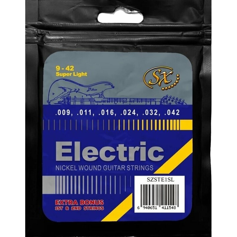 SX SZSTE1SL ELECTRIC NUCKEL WOUND GUITAR STRINGS SUPER LIGHT 009-042