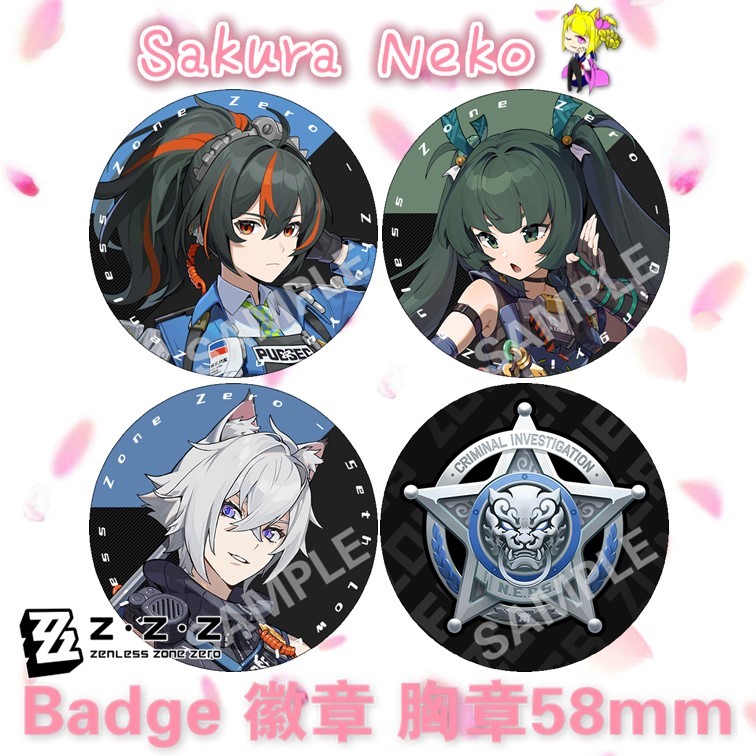 ❀Ready Stocks❀ ZZZ Zenless Zone Zero 绝区零 Criminal Investigation Special Response Game Anime Button Badge 游戏动漫周边徽章胸章 58mm