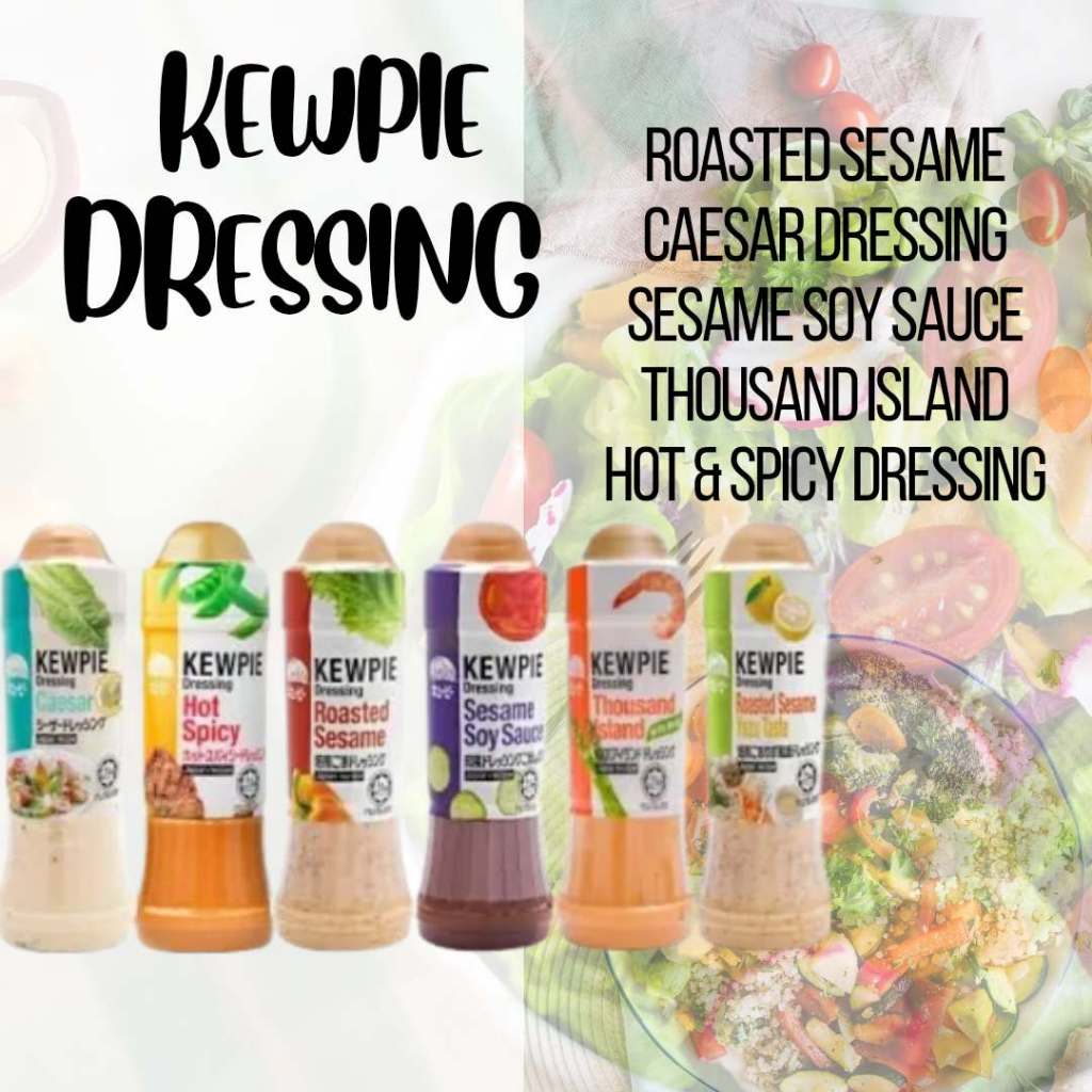 KEWPIE Roasted Sesame Mayonnaise Salad Dressing Sos Mayonis Soy Sauce Thousand Island Hot & Spicy Caesar Salad Sesame