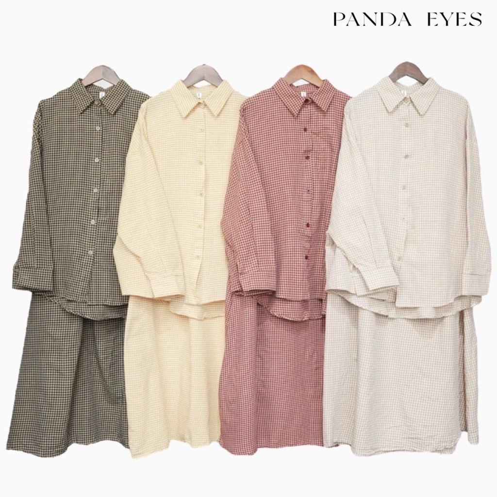 PANDAEYES SET AFISA KEMEJA KOTAK BLOUSE SKIRT (CLO-CN7192BLSKT)