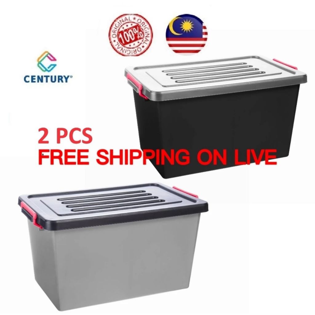 [COMBO]Century Storage Box 38L 2PCS Multipurpose Box Plastik Bekas Simpanan Kotak Penyimpanan Serbaguna 38Liter 7886BC