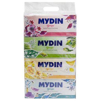 Mydin Value Facial Tissue Bunga 200pcs x 4pack