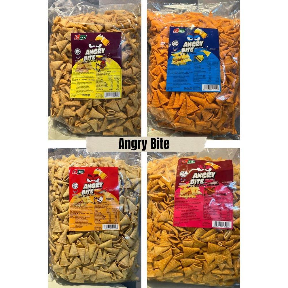 Ready Stock Angry Bite Snack BBQ/Cheese/Chicken/Cili Manis Thai Flavor 1KG (Halal)(Makanan)