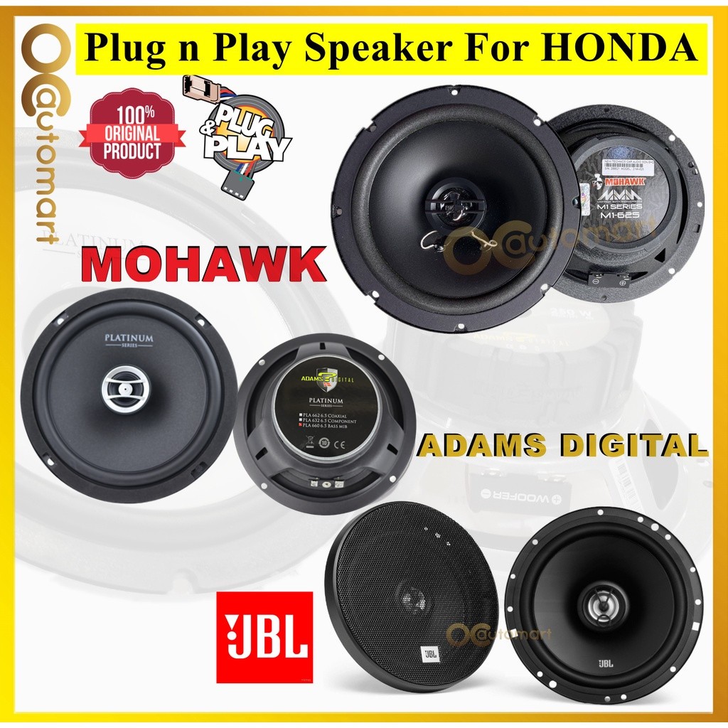 Honda Plug n Play Car Speaker Carrozzeria Adams Digital Mohawk PnP Spk For City Jazz HRV Civic CRV