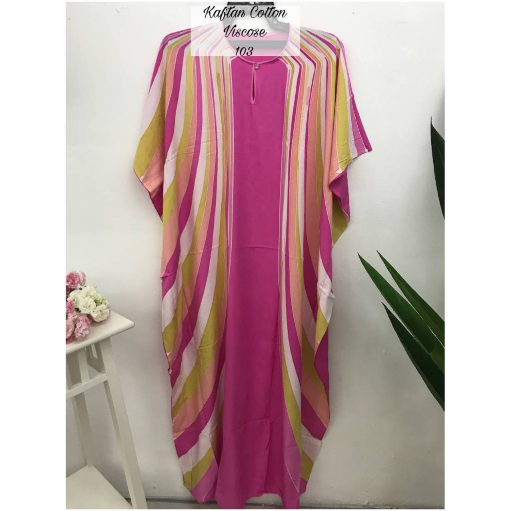 [i-Sakura Textiles KFT 1] Kaftan Batik Lukis 100% handmade design cantik dengan warna menarik.