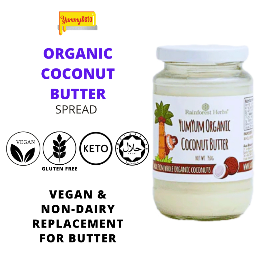 RAINFOREST HERBS Organic Coconut Butter 350g Non-Dairy Butter [HALAL] Mentega Kelapa Organik 有机椰子酱