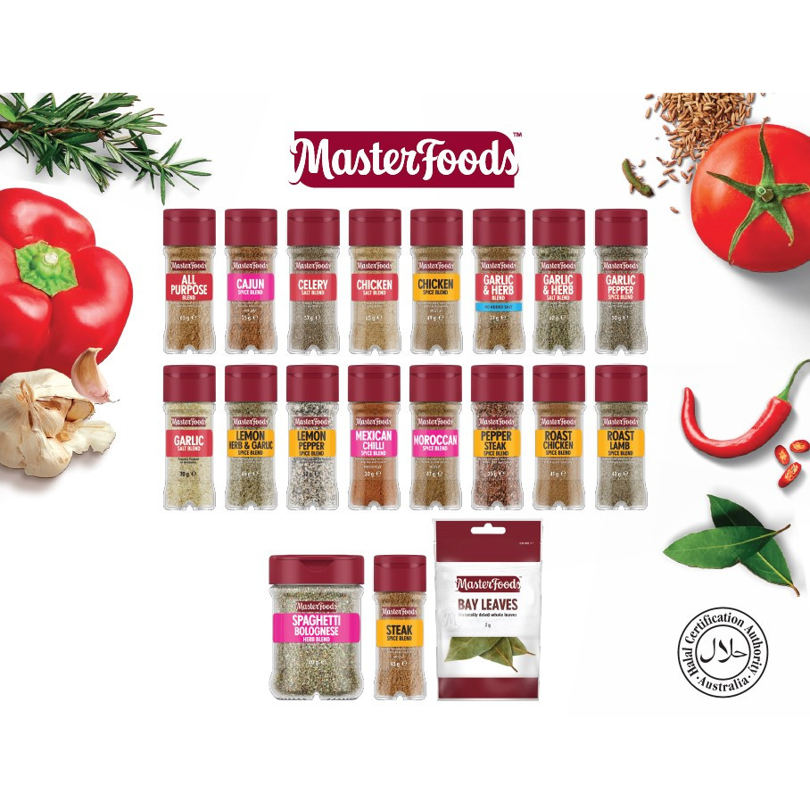 MASTERFOODS SALT SEASONING SPICE GROUND BLEND POWDER GARLIC LEMON PEPPER CHICKEN ROAST HERBS