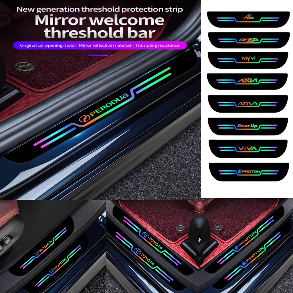 Colorful Reflective Laser Car Door Sill Strip Protector Stickers Auto Decal Trim Scratch Sticker Car Accessories