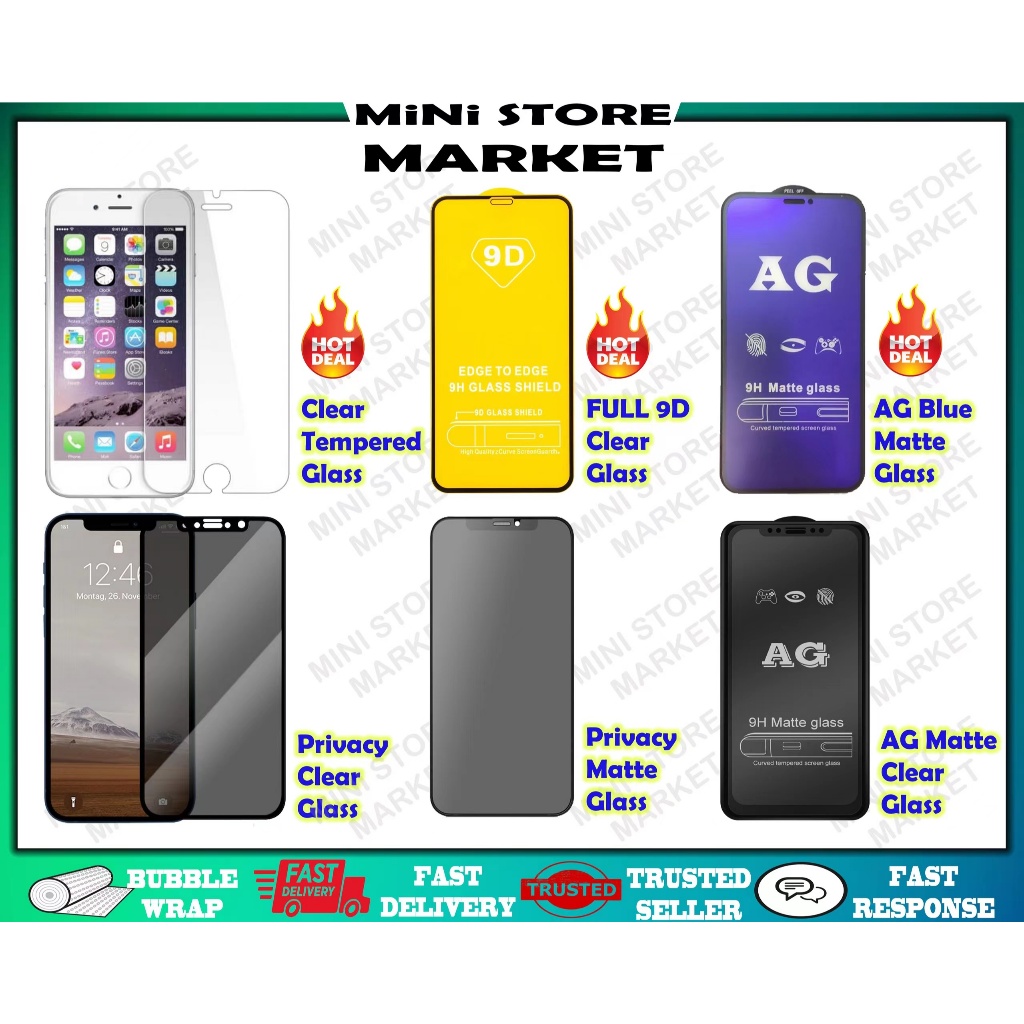 For IP 15 Pro Max 14 14ProMax 13 12 11 XR X Xs Max 8+ 7+ 8 7 6s Full Tempered Glass Screen Protector HD Clear Privacy
