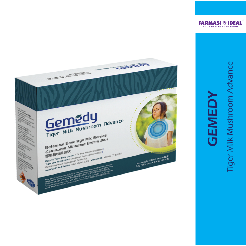 GEMEDY TIGER MILK MUSHROOM ADVANCE 30's (for better lung health and strong immune system)