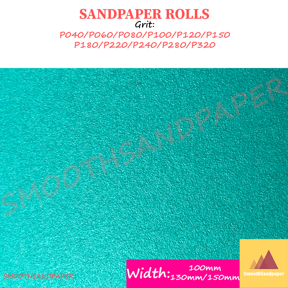 Sandpaper Roll Aluminium Oxide (Hijau) Kertas Pasir (Green) 100mmX1Meter 木工铁工砂纸卷 image 4