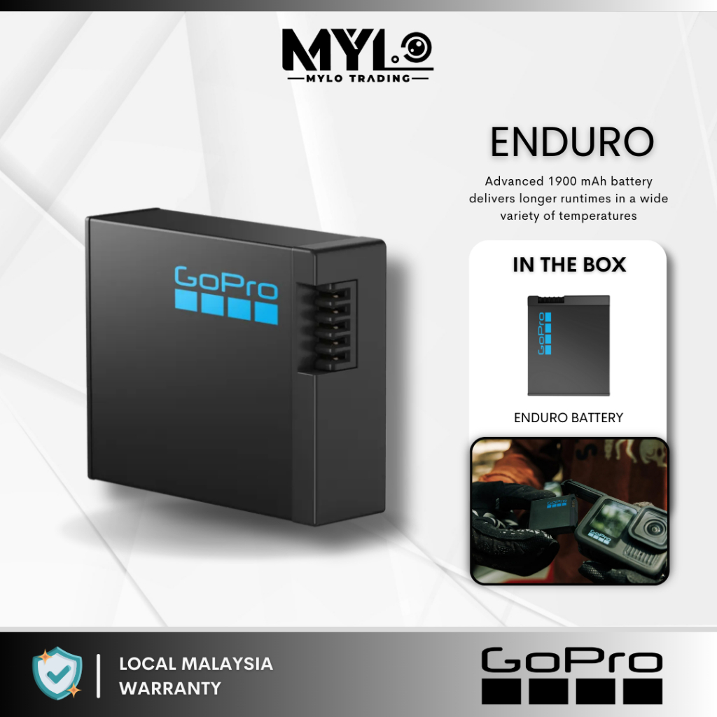 (READY STOCK) - GoPro Enduro Rechargeable Battery - Extended Cold Weather Battery For GoPro HERO 13 | HERO12 | HERO10