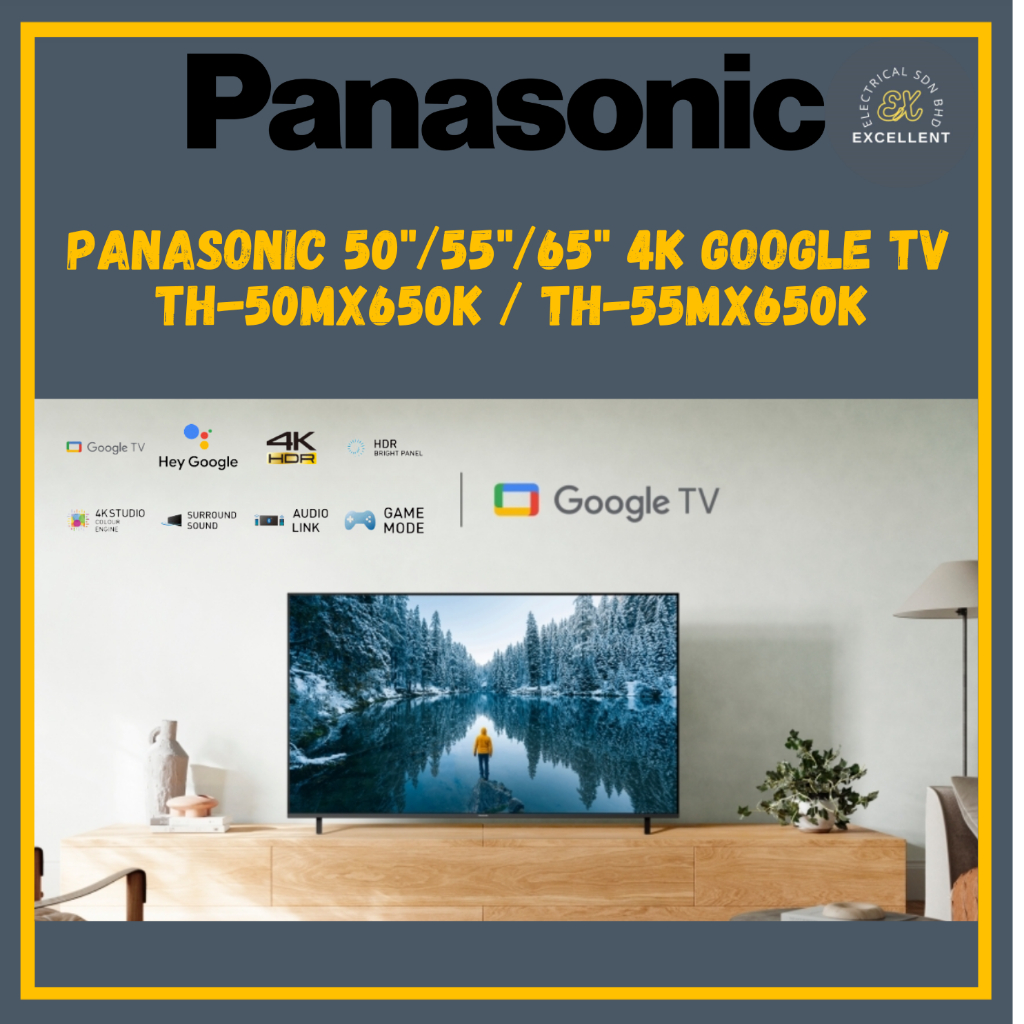 (SABAH) Panasonic MX650 (50"/55"/65") LED 4K HDR Google TV | TH-50MX650K TH-55MX650K Android Television Televisyen 电视机