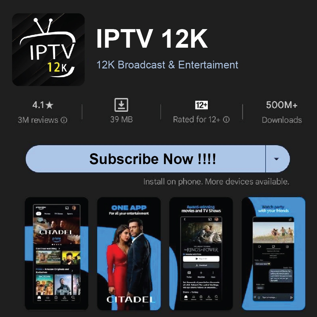 Iptv12k IPTV12K iptv 12k Support SmartTV/Windows/Android/iOS - MONTHLY SUBSCRIPTION FAST DELIVERY