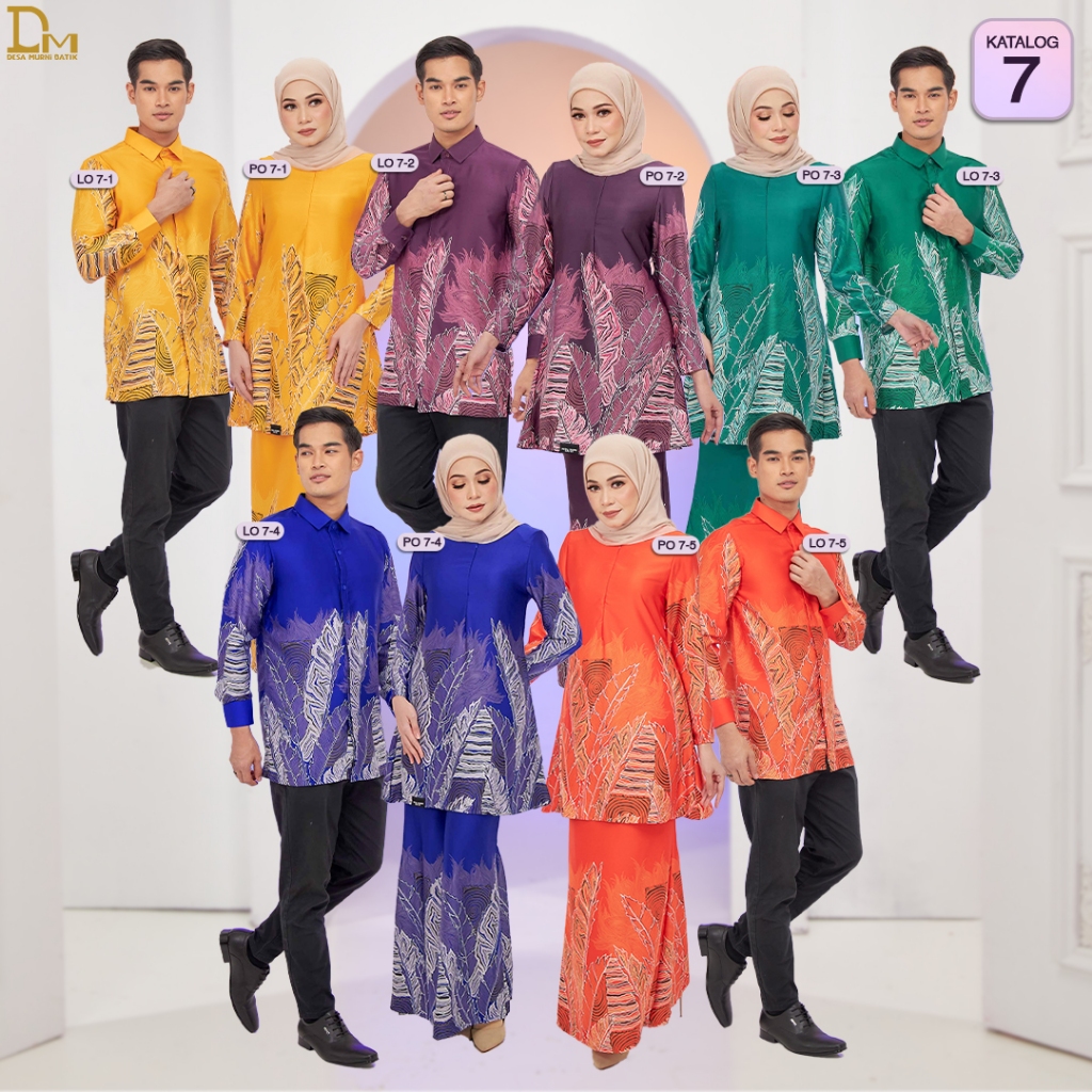 Desa Murni Batik - Baju Sedondon Kurung Batik Alana & Kemeja Batik DM 8.0 (Satin Valentino) - Katalog 7