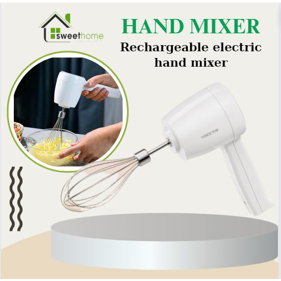 Wireless Electric Mini Hand Mixer Cream Whisker USB Rechargeable/Pengadun Tangan Elektrik Tanpa Wayar