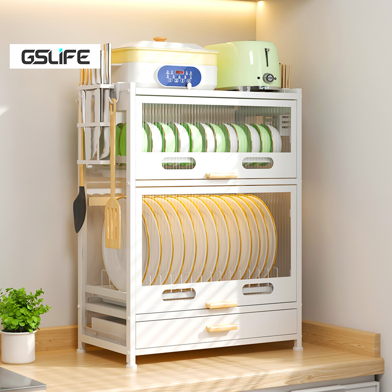 GSlifeDish Rack with CoverRak Pinggan Mangkuk Bertutup Bekas Kitchen Dish Drainer Rack with Drawer