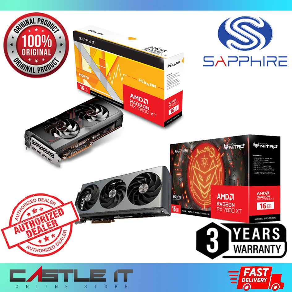 Sapphire RX7800XT NITRO+ PULSE AMD ATI RADEON RX 7800 XT GAMING OC 16GB GDDR6 RX7800XT Graphic Card GPU 16G D6