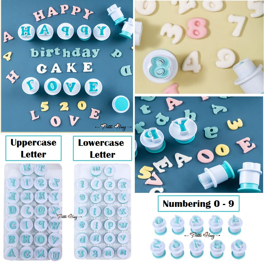 [Petite Houz] 26 Alphabet Number Letter Cookie Biscuit Stamp Mold Fondant Mould Cake Cutter Numbering Fondant Decoration