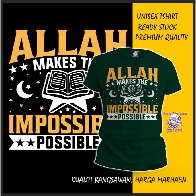 Ready StockIslamic Streetwear Premium T-shirt Design Lelaki Wanita Cotton Men Women TShirt Unisex Men Women Round Neck