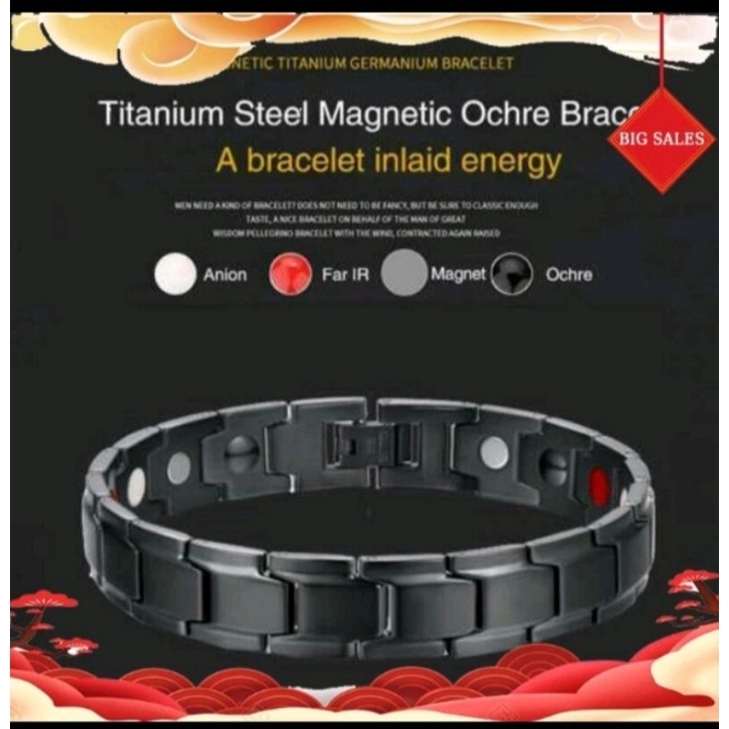 Therapeutic Energy Healing Bracelet Titanium Steel Magnetic Therapy Bangle