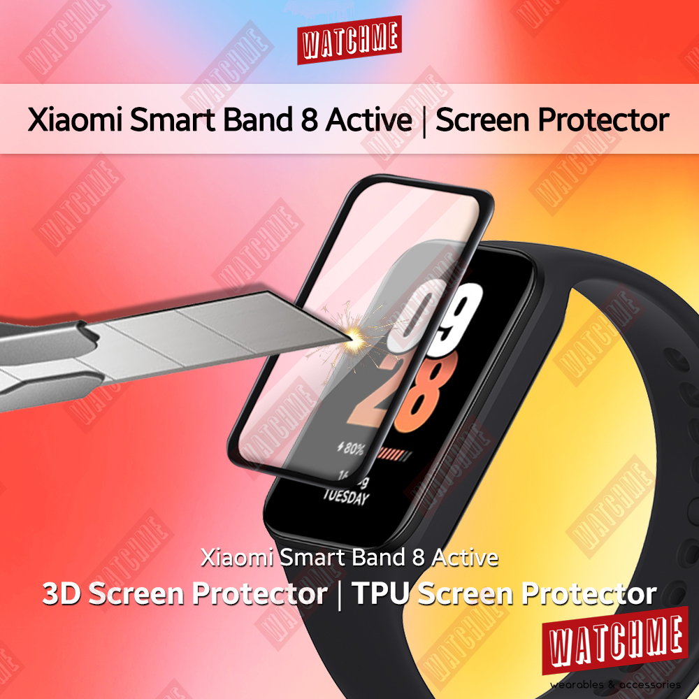 Xiaomi Smart Band 8 Active Screen Protector, 3D Full Cover PMMA Film & TPU Soft Film (smartband mi band)