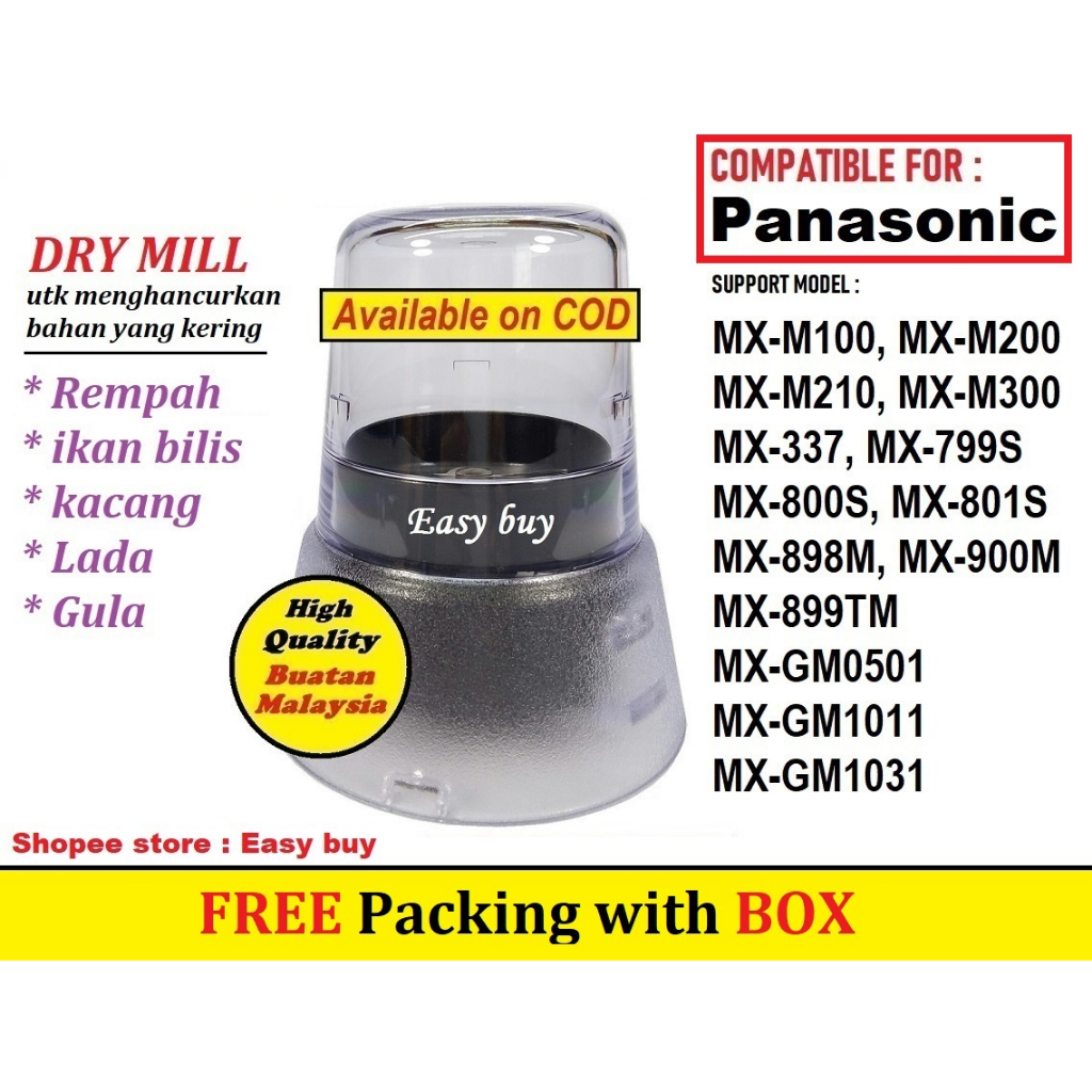 Dry Mill Grinder Jar Kering for Panasonic spare parts (not included Machine)