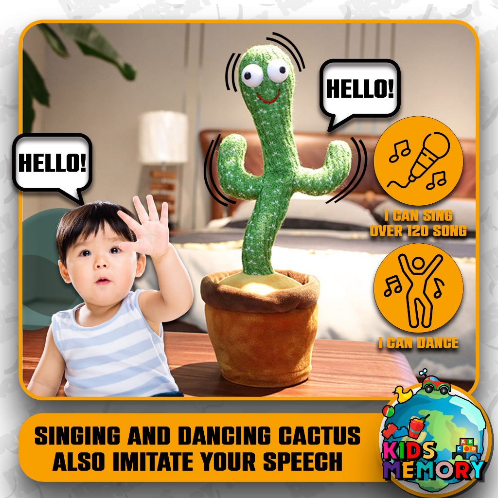 Singing & Dancing Cactus Decoration Toy Talking Recording Mainan Baby Boy Education Toy Kids Toys Baby Toy Gift 儿童玩具