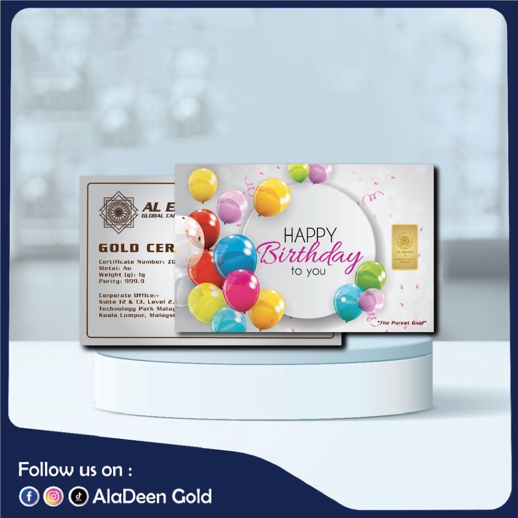AlaDeen Gold®️ NEW EDITION!! 0.25gram 24k Gold Bar Exclusive 999.9 Happy Birthday&hellip;