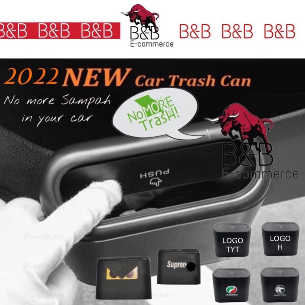 NewCar Trash Can Dustbin Tong Sampah Kereta suits for Perodua Proton Honda Toyota Veloz Suprem Myvi Axia X50 ALZA 2022