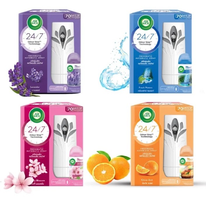 Air Wick Air Freshener Freshmatic Automatic Spray Lavender / Cherry Blossom