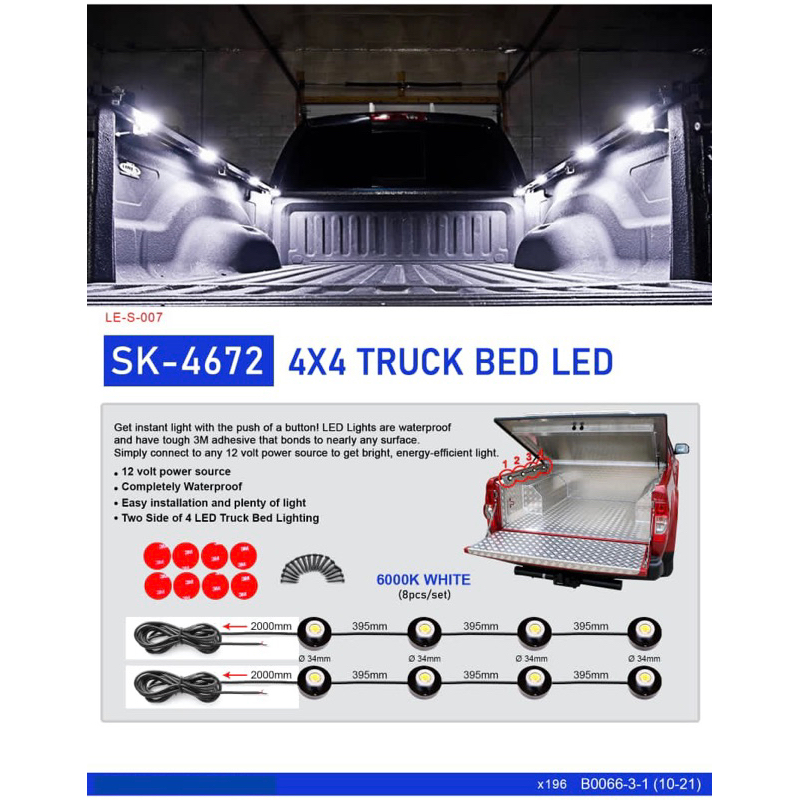 Rear Truck bed led lamp light toyota hilux isuzu dmax nissan navara ford ranger Triton Mazda bt50 cover lip bodykit DRL