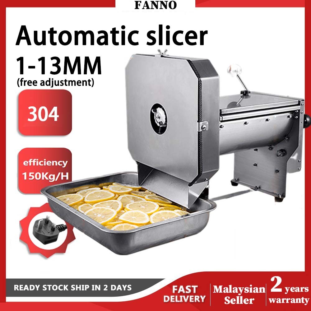 🇲🇾Premium+™ 2in1 Electronic Stainless Steel Slicer Commercial Meat Slicer Cutting Potatoes Meat Grinder Machine 切片机