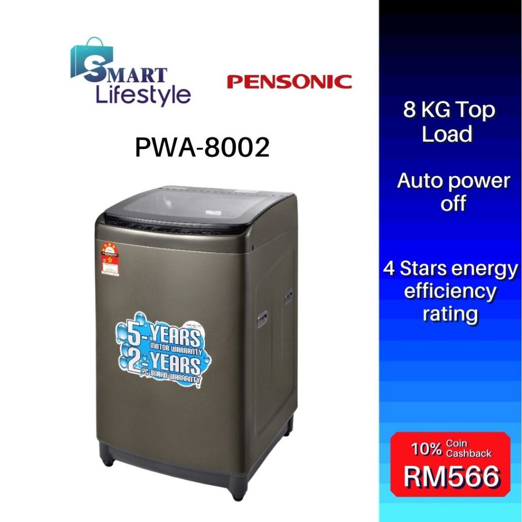 Pensonic Auto Washer 8KG PWA-8002/ 10KG PWA-1002/ 12KG PWA-1202