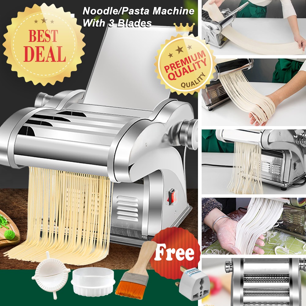 [3-BLADE, 1 YEAR WARRANTY]  HM JCD-BIM568-3 Noodle/Pasta Maker, Electric Noodle Press Machine, Pasta Maker, 6 Speed