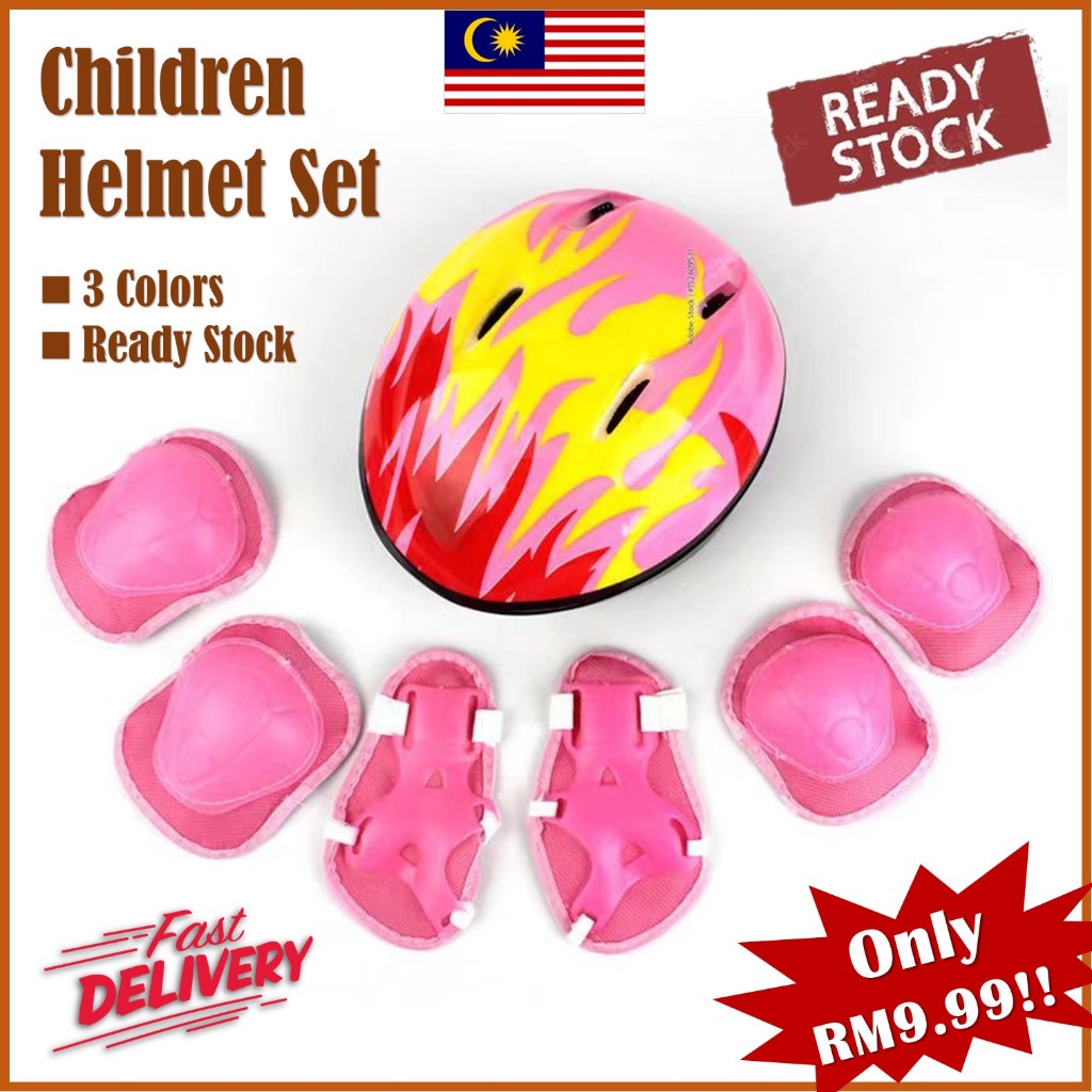 Kids Protective Gear Set Boy Girl Helmet Knee Elbow Pad Sets Children Scooter Cycling Skate Roller Bicycle Safety Guard